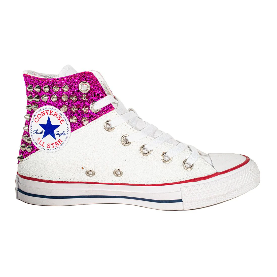 CONVERSE PERSONALIZZATE BIANCA+FUXIA VOLANS - Image 2