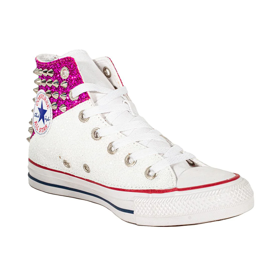 CONVERSE PERSONALIZZATE BIANCA+FUXIA VOLANS - Image 3