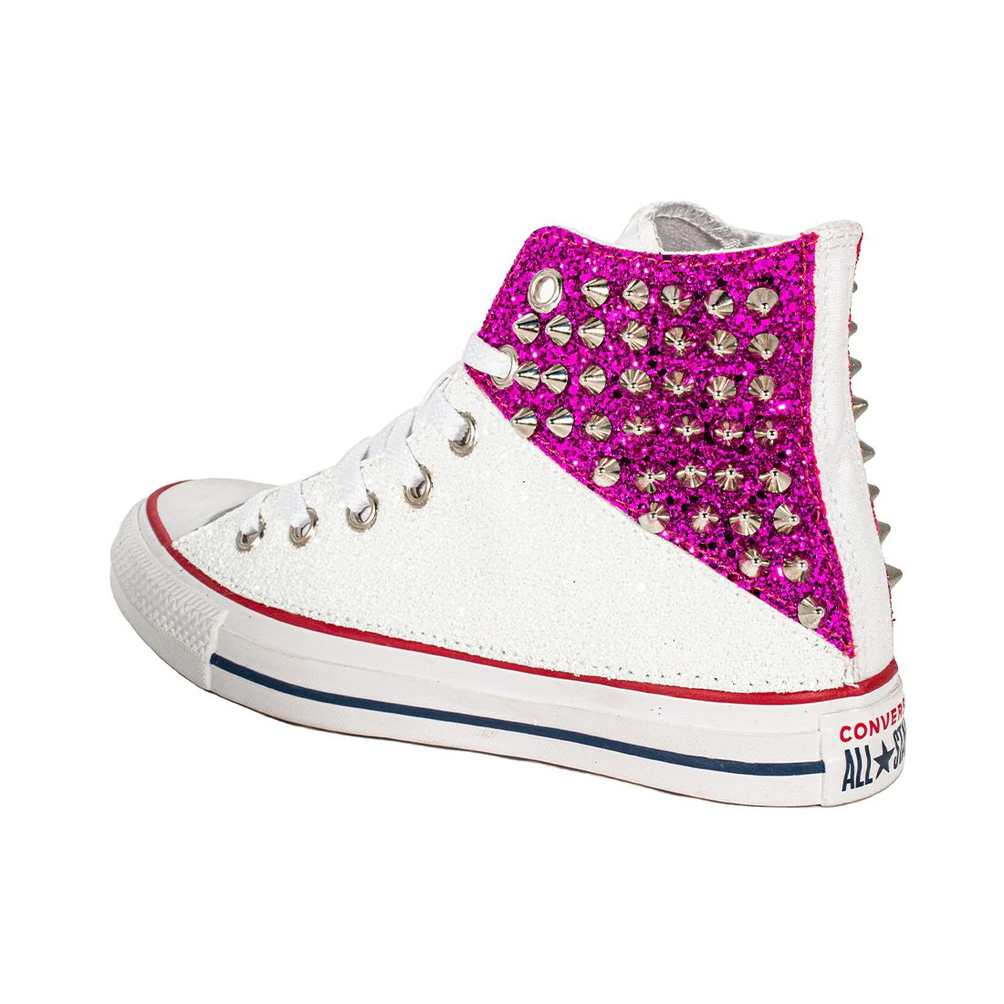 CONVERSE PERSONALIZZATE BIANCA+FUXIA VOLANS - Image 5