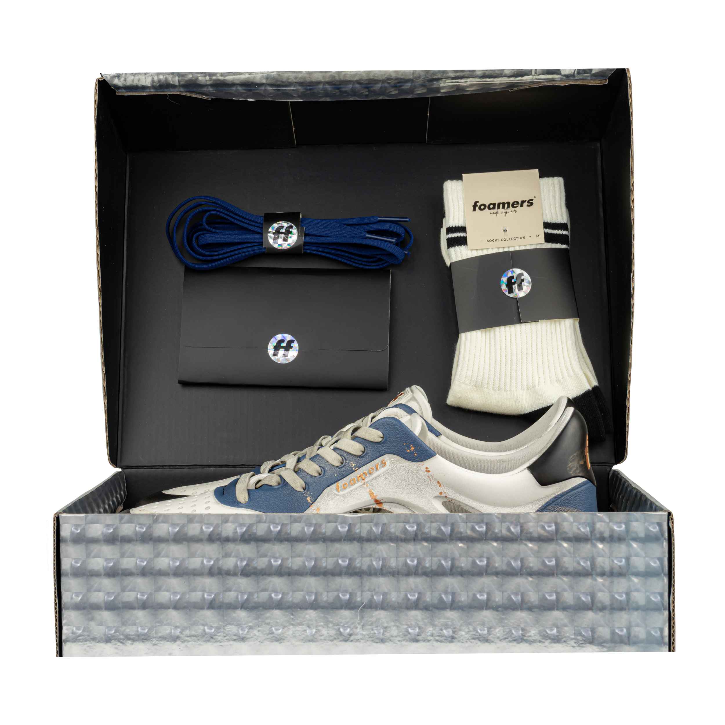 FOAMERS SNEAKERS F6 OFF WHITE-BLACK/NAVY - Image 5