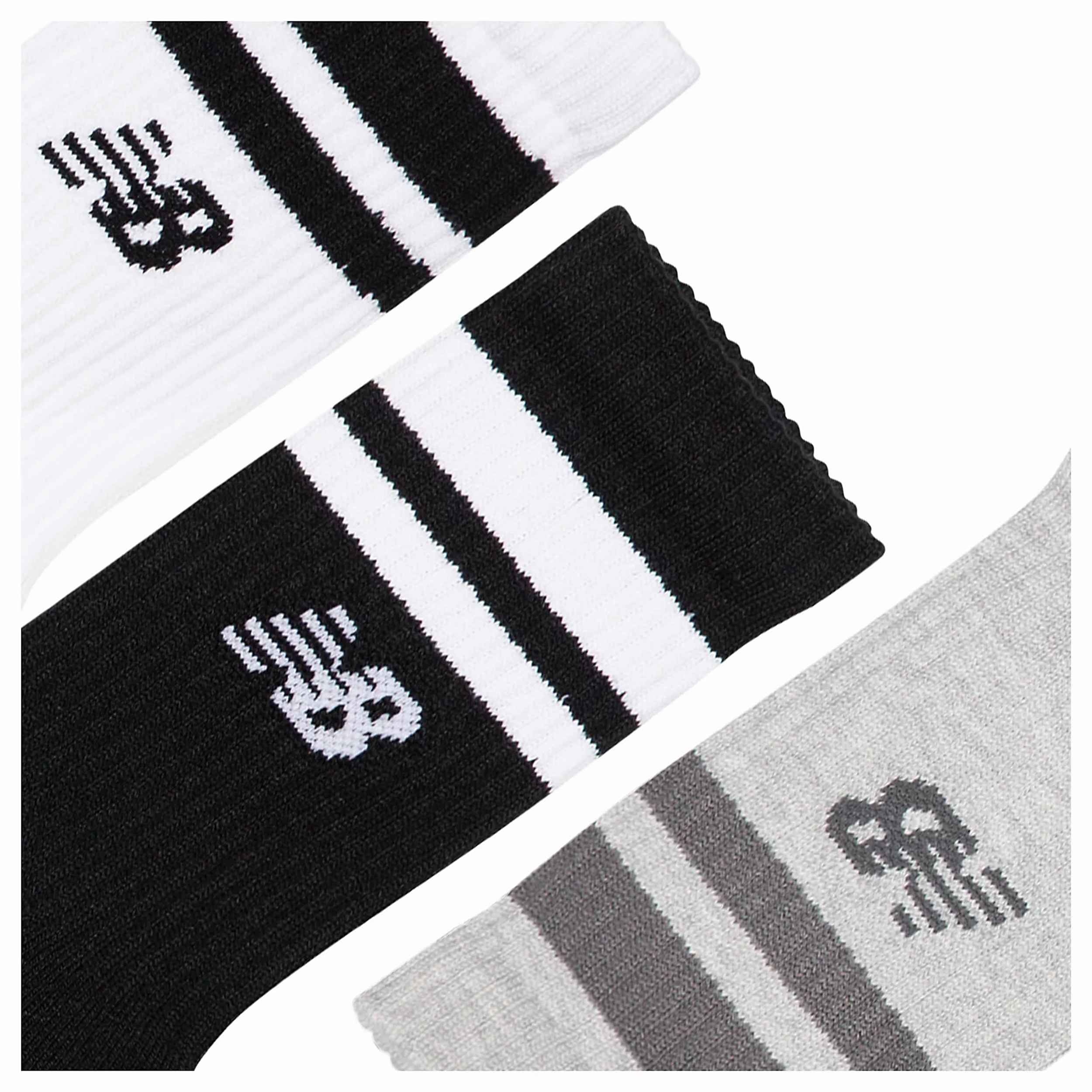 NEW BALANCE LAS35210AS ACTIVE LIFESTYLE STRIPED CREW SOCKS WHITE - Image 4