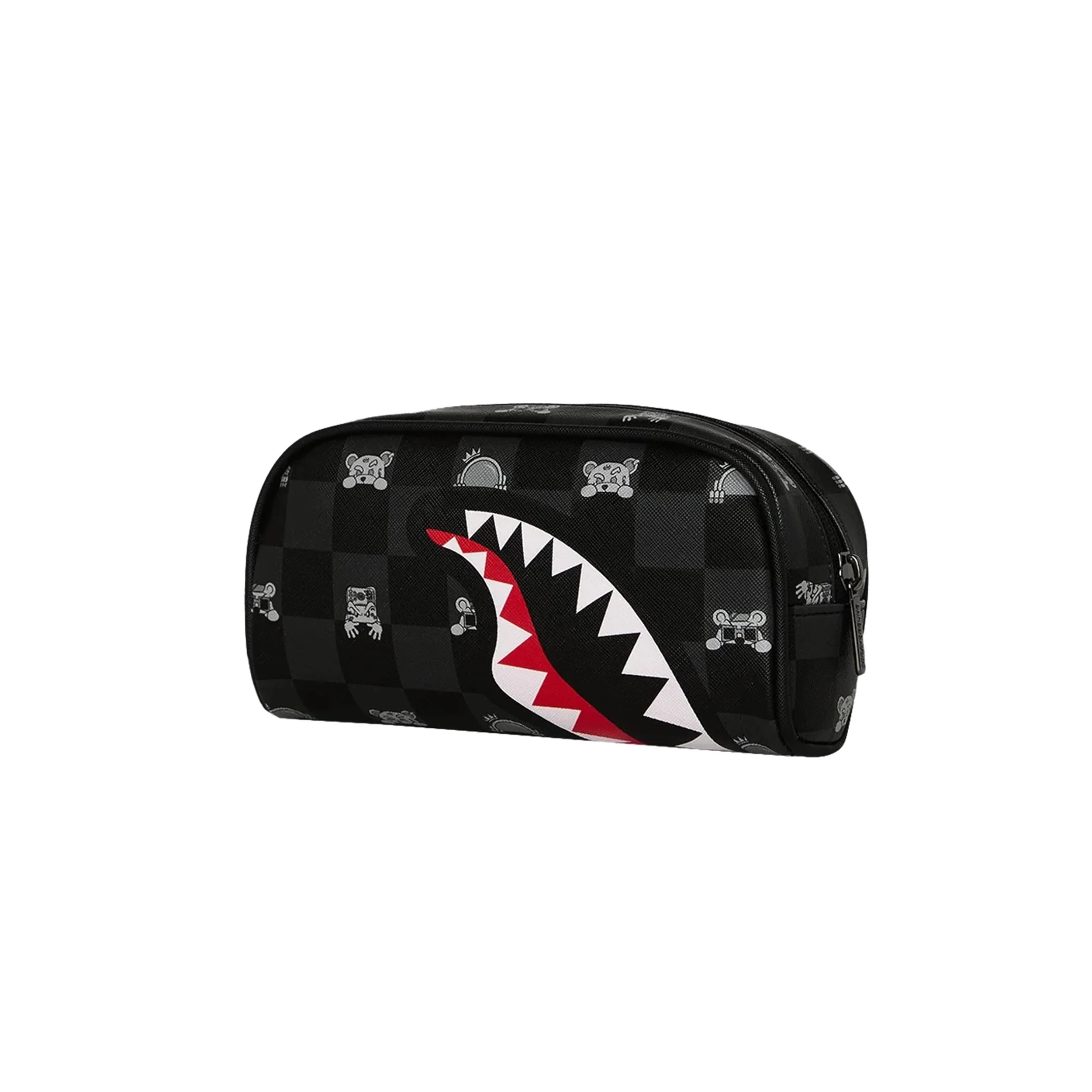 SPRAYGROUND GRAY PEEKING CHARACTER CHECK POUCH - Image 3