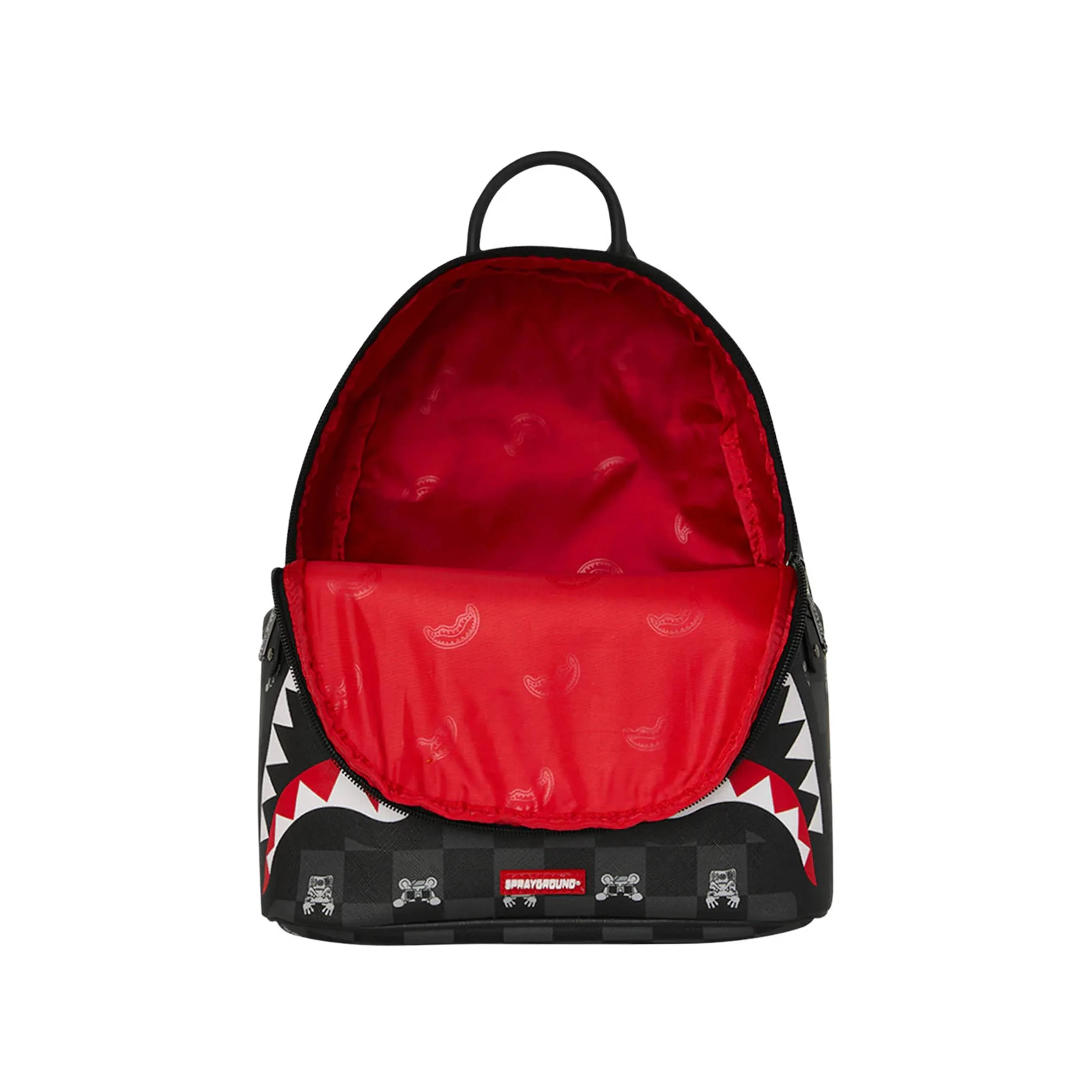 SPRAYGROUND GRAY PEEKING CHARACTER CHECK SAVAGE BACKPACK - Image 4